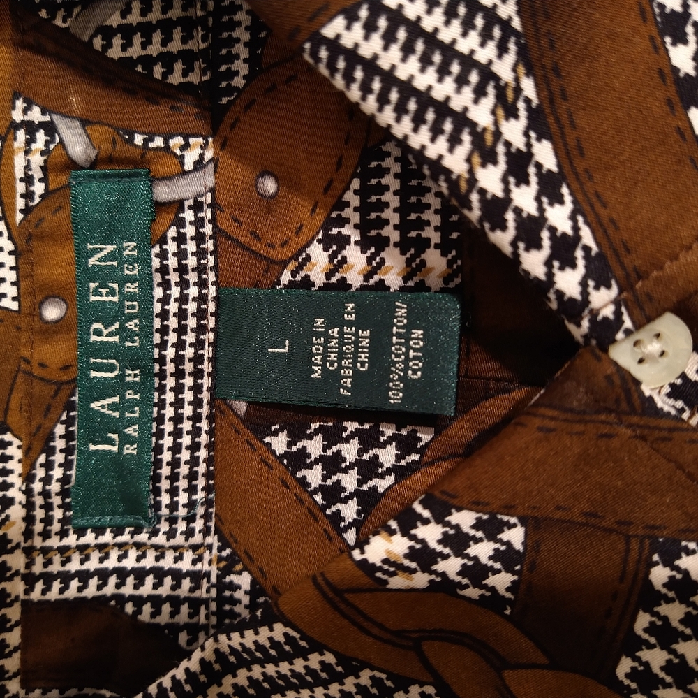 LAUREN RALPH LAUREN HORSE-BIT LONG SLEEVE BLOUSE (NWOT) - Picture 3 of 5